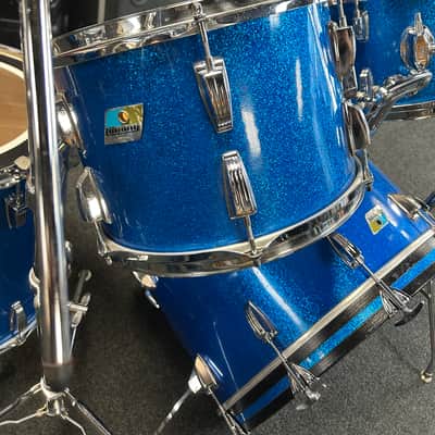 Vintage Ludwig Blue Sparkle 1970s Drum Set 22/16/13/12/8/6 w/ Atlas Stands and Extras #2555 image 12