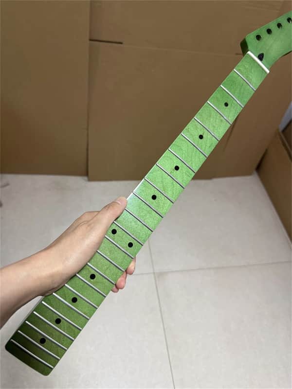 New green gloss 22fret stainless steel Frets Maple electric guitar neck Parts image 1
