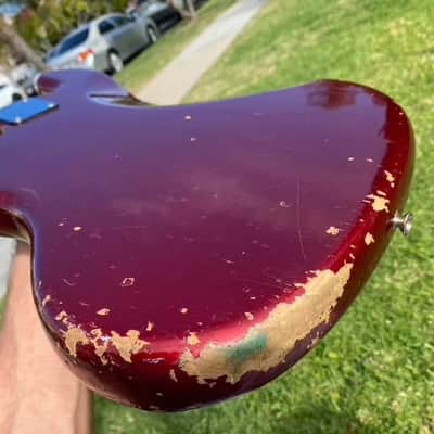 1974 Fender Jazz Bass Candy Apple Red with Maple Neck w/ Original Case 8.7 lbs image 16