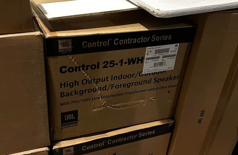 JBL Control 25-1 Compact 2-Way Indoor/Outdoor Passive Surface-Mount Loudspeakers (Pair) - White image 1