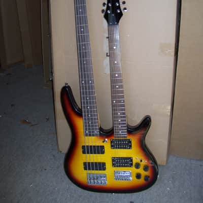Double neck guitar and bass guitar, 5 and 6 string, 2017 Sunburst image 1