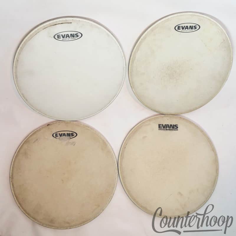 *Evans 4x 12" Tom Drum Heads Coated G1 + G2 Genera USA Batter/Resonant 1-Ply* image 1