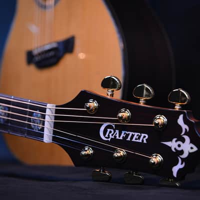 Crafter Platinum Premium Tce VVS OM Acoustic Guitar Top Back Solid Dual Source Pickup image 7