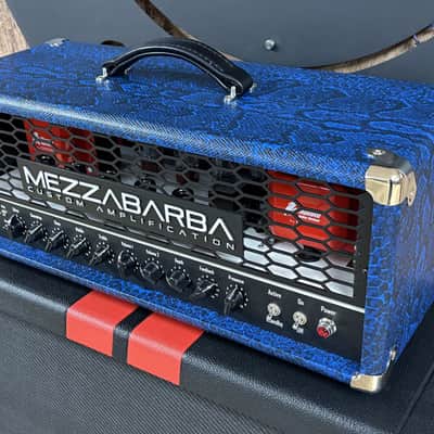 Immagine Mezzabarba M ZERO Overdrive Head ** NEW Black and Blue Snake Skin Tolex - 100 Watts - 2