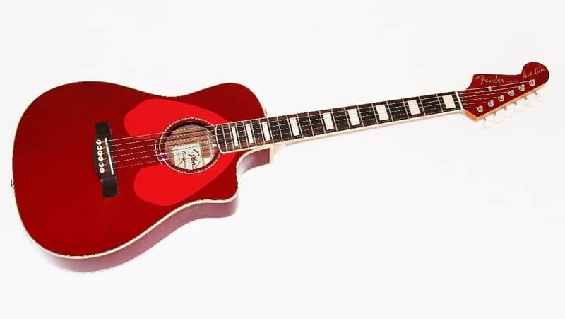 Fender Dick Dale Signature Malibu SCE Red Acoustic-Electric Guitar