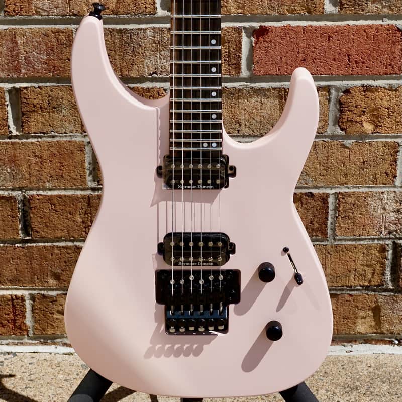 Jackson American Series Virtuoso Streaked Ebony Fingerboard Satin Shell Pink image 1