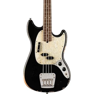 Fender JMJ Road Worn Mustang Bass - Black image 1
