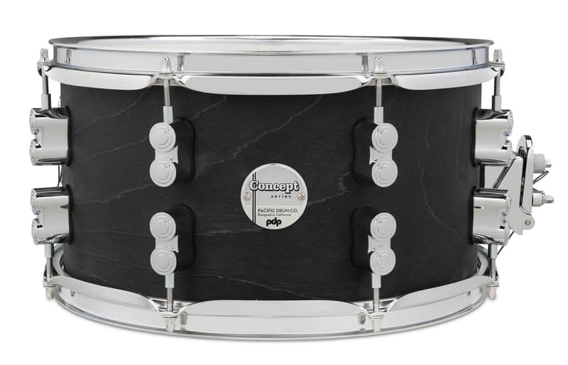 PDP Concept Series Black Wax Maple Snare, 7x13, Satin Black w/Chrome Hardware image 1