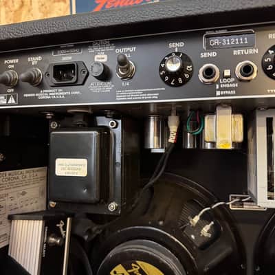 Vintage 1990s Fender Twin Amp Blackface 2x12 Valve Amplifier Combo w/ Footswitch image 15