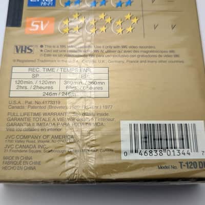 JVC T-120 DU SX 6 Hrs Blank VHS Video Cassette - Brand New - Factory Sealed image 5