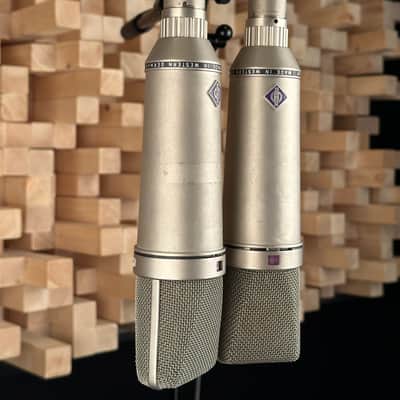 Vintage Neumann U87 Condenser Microphone Matched Stereo Pair! One SN Apart! 1971 U 87 With Swivel Mounts. Rare! image 3