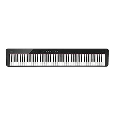 Casio Privia PX-S1100 Portable Digital Piano with 88 Weighted Keys, 18 Tones, Touch Sensor Controls, Sustain Pedal, Bluetooth, USB, AC Adapter, 16W Speaker System, Gloss Black Finish (PX-S1100BK)