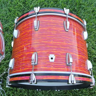 CLEAN! LUDWIG USA CLASSIC MAPLE SERIES 22/13/16 MOD ORANGE DREAM DRUM SET! RL862 image 4