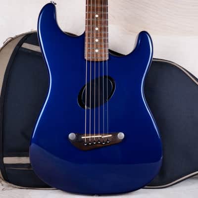 Fender Deluxe Series Acoustasonic Stratocaster 2003 Sapphire Blue Transparent w/ Bag image 1