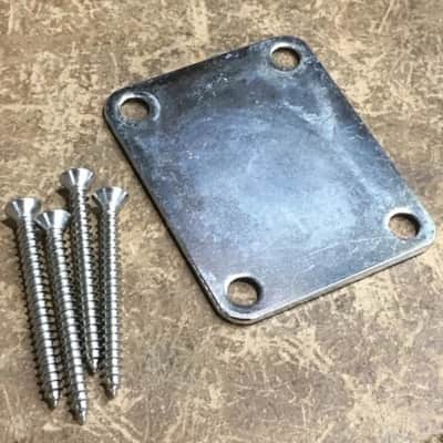 Vintage Fender Neck Plate w/ Custom Engraved 1959 Reissue Serial Light NOS Chrome Aged image 4