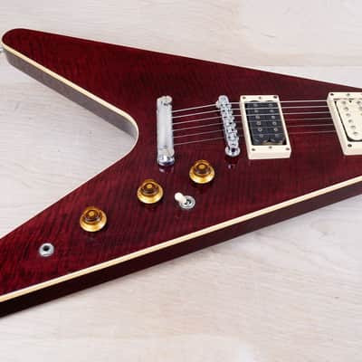 Greco Flying V Non Catalog MIJ 1982 Red Flame CMT Style Made in Japan w/ Bag image 4