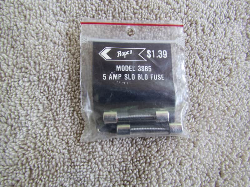 RapCo Model 3SB5 Fuses NOS Rapco 5 Amp Slo Blo Fuses Pack Of 2 Model 3SB5 Fuses image 1