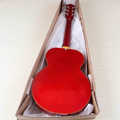 Cherry Burst Custom Resonator Electric Acoustic Guitar, Flamed Maple Top Body, Mahogany Neck image 3