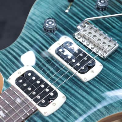 PRS SE Custom 24 Flame Maple Veneer Top Slate Blue Electric Guitar w/Bag image 11
