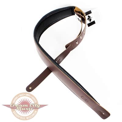 Levy's DM1PD-DBR 3" Padded Garment Leather Guitar Strap in Dark Brown image 1