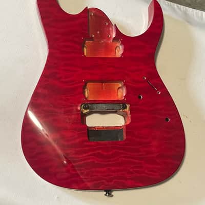 2000's Korean Ibanez RG320QS Red Quilt Sapele Top Basswood Guitar Body Edge Pro II Tremolo Ready image 3