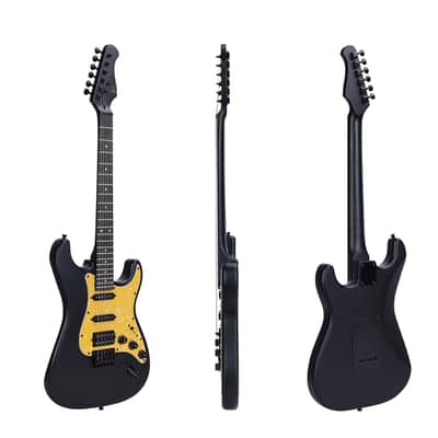 WINZZ EGS112H-BKM 39-inch ST Solid Poplar Wood Electric Guitar Kit HSS Pickup, Black Matte image 6