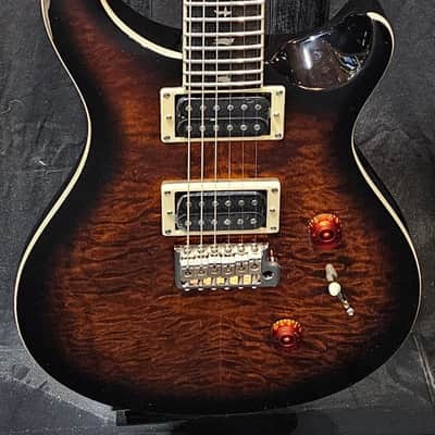 PRS SE Custom 24 Electric Guitar - Quilted Black Gold Sunburst 2024 image 2