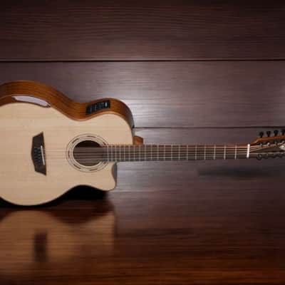 Washburn Comfort Series WCG15SCE12 Grand Auditorium Cutaway Acoustic-Electric  w/ Solid Sitka Spruce, B-Stock image 4