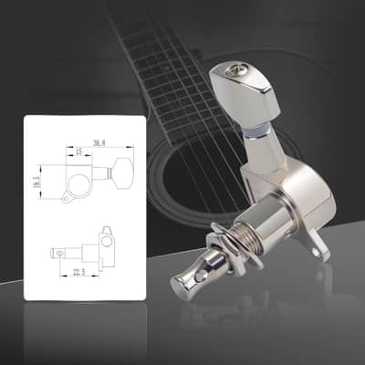 Guitar Tuning Pegs, Small Square Sealed Machine Heads, 6 Pack Acoustic & Classical Guitar Tuners, Smooth Tuning Replacement for Guitar Parts(Nickle) image 2