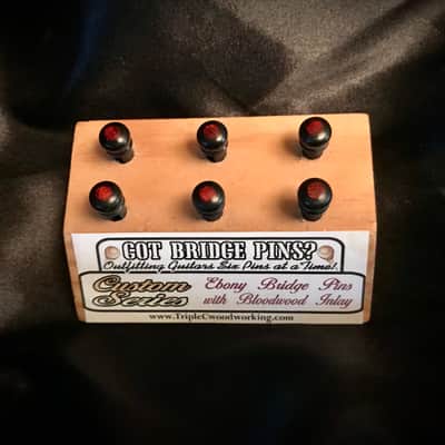 Triple C Woodworking-Got Bridge Pins? Ebony Bridge Pins with Bloodwood Inlays image 1