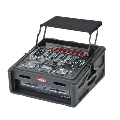 Mint SKB Cases 1SKB-R102 10x2 Roto Rack/Mixer Console, 10U Slanted Rackmount on top, 2U rackmount in front, Steel Threaded Rails, Hard Lid and Doors, Side Access Ports for Cable Routing image 8
