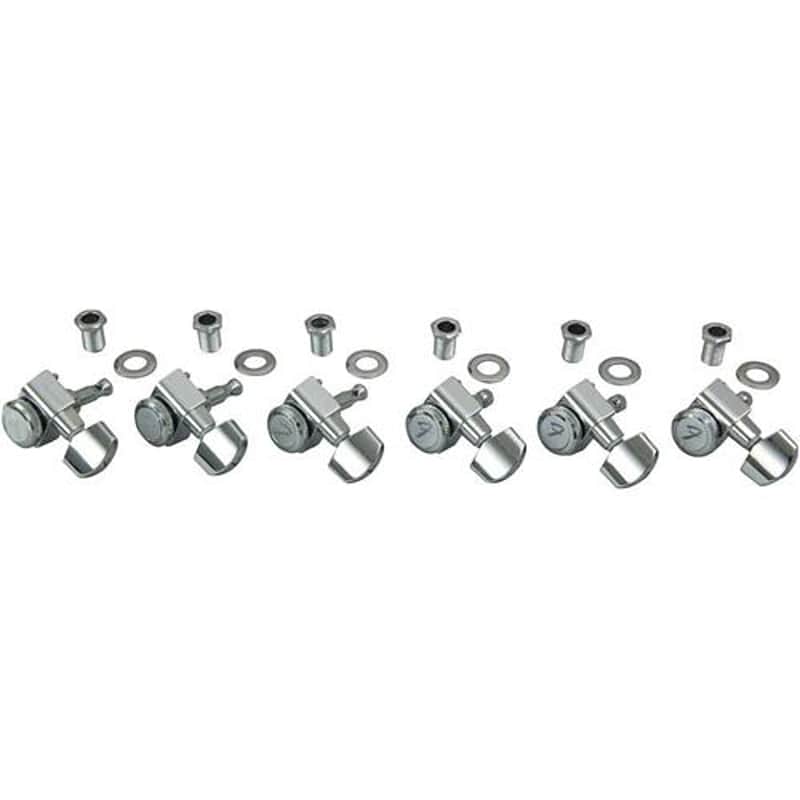 Fender Locking Stratocaster/Telecaster Guitar Tuning Machines, Set of 6, Polished Chrome image 1