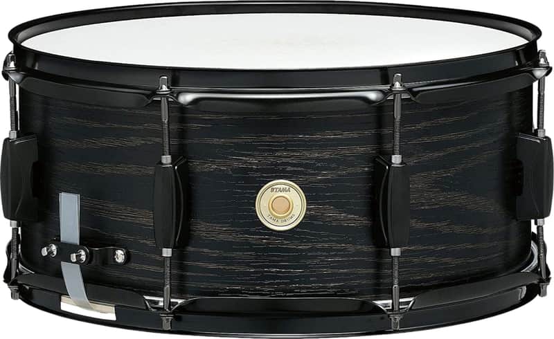 Tama Woodworks Poplar Snare Drum, 14" x 6.5", Black Oak Wrap image 1