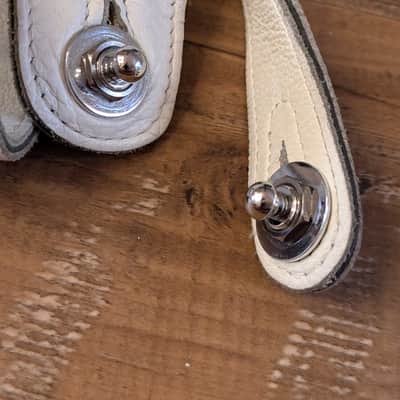 Levy's Leather Guitar Strap 2.5" White With Locks As Pictured NICE Strap! image 5