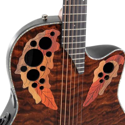 Ovation Celebrity Elite Plus CE44P-TGE Mid-Depth Acoustic-Electric Guitar - Dark Tiger Eye image 13