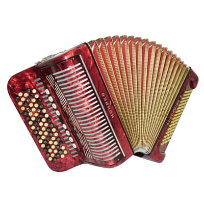 Vintage Hohner Accordina II C Griff Button Accordion 96 Bass, made in Germany, with New Straps and Hard Case, Original Accordeone de Botones, 2686 image 4