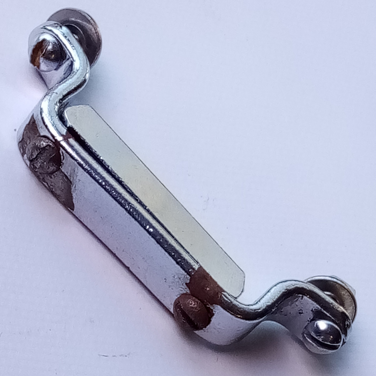 Duplex Spirit St Louis Butt Plate Chrome 2 3/8" Vintage 30s Snare Drum Part USA — main photograph