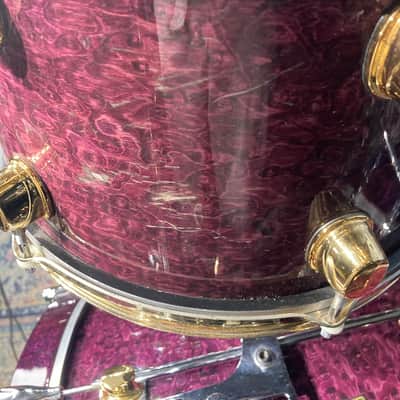 Carmine Appice’s Complete Mapex Orion Series Set, 6-Piece Plus Hardware and Cases! Excellent!! - Birdseye Transparent Violet image 12