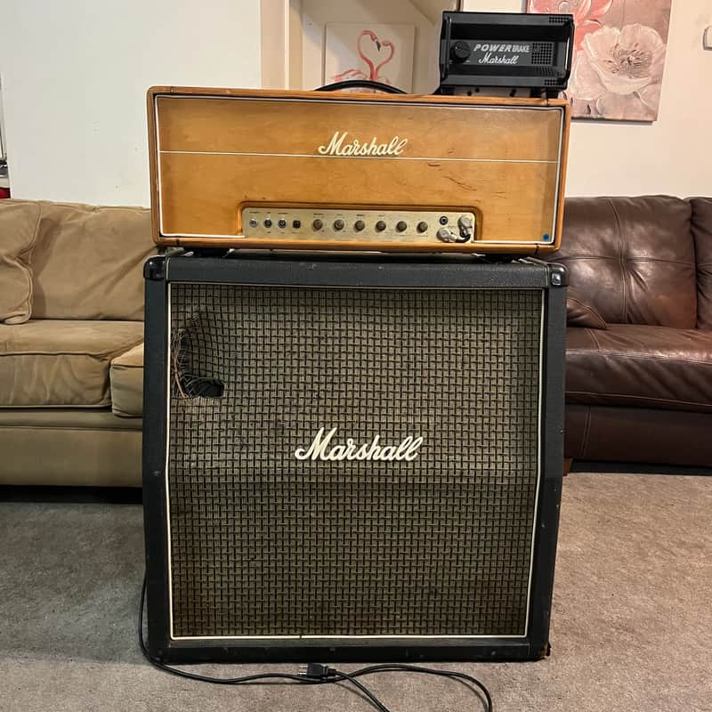 Vintage Marshall Amp, Speaker Cabinet, and Power Brake image 1