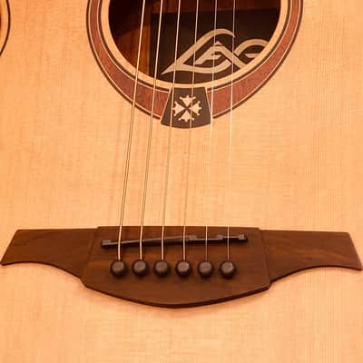 Lag TRAVEL-RCE Travel Series Solid Red Cedar Top Khaya Neck 6-String Acoustic-Electric Guitar w/Case image 7