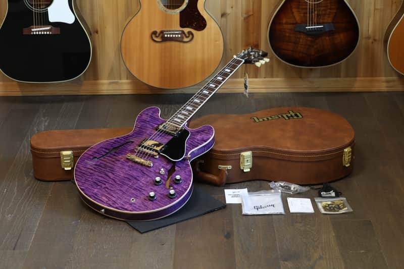 Minty! 2025 Gibson ES-335 Block Limited Edition Semi-Hollow Electric Guitar Figured Trans Purple + OHSC