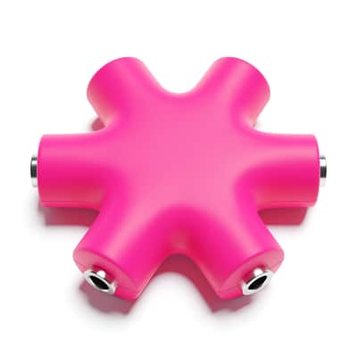 ExcelValley [Pink] Mono Patch Cable Splitter Hub 6 Port 5 Way TS 3.5mm 1/8" Modular Synth Eurorack image 1
