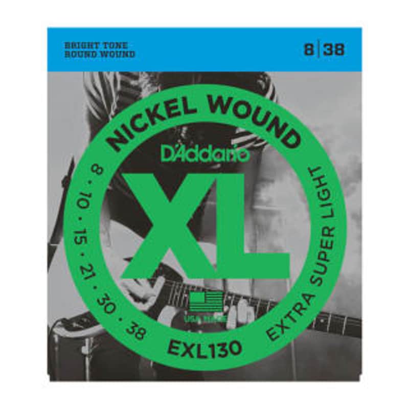 D'Addario Nickel Wound Electric Guitar Strings Extra Super Light 8-38 image 1