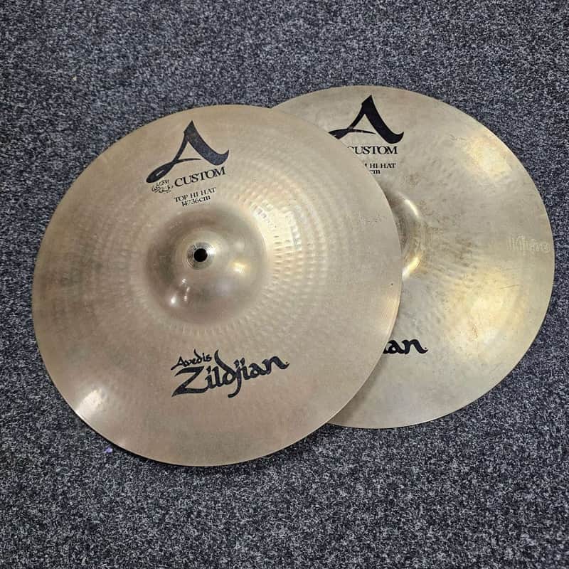 Hi-Hat Cymbals 14" Zildjian A Custom USED! RKAAH260626 image 1