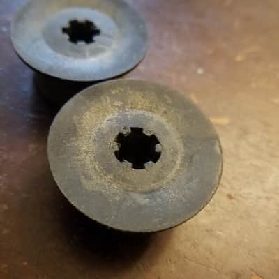 TEAC STRAIGHT-POST Pair (2) R2R Rubber Reel Retainers Nipple Hold-Downs Hub Spool Tape 1960s - black image 5