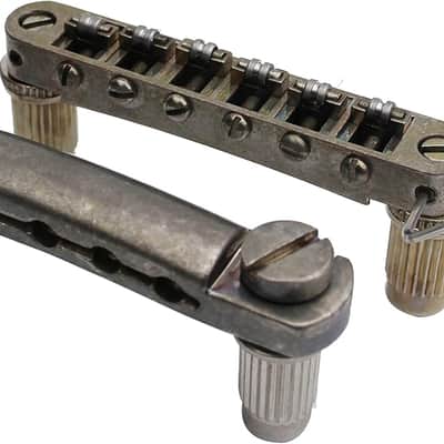 Guitar Tune-O-Matic Bridge and Stop Bar Tailpiece Combo Replacement Compatible with LP SG EPI 6 String Electric Guitar(GS001 + GM005, rust color) image 3