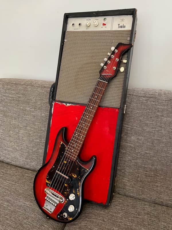 1965 Tombo Ukulet Mini Electric Guitar with AMP in Case! RARE Japanese image 1