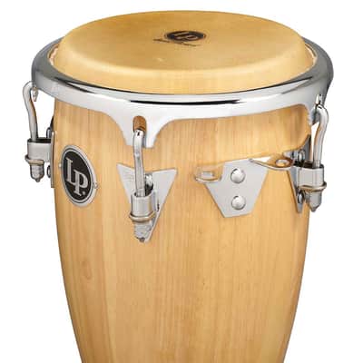 Latin Percussion Junior Conga CCII 8" and 9" Set - Natural Chrome with Double Stand (LP-JRX-AW) image 4