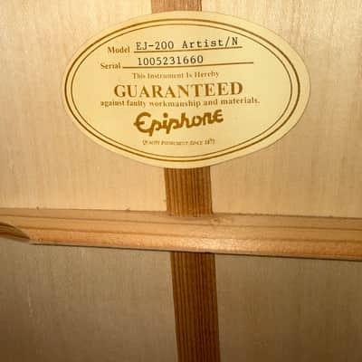 2010 Epiphone EJ-200 Artist Jumbo Acoustic Guitar Natural Finish image 3