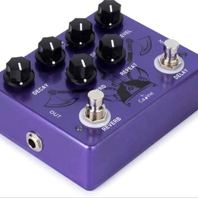 Caline CP80 Ragnarok Reverb Delay Effects Pedal Repeat Preamp Acoustic Electric Guitar Pedal True Bypass Metal Purple CP-80 image 3
